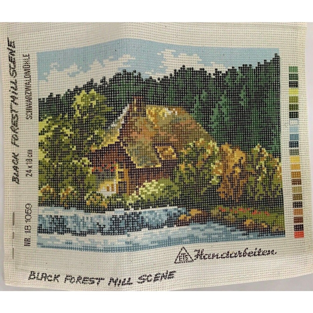 Schwarzwaldmühle Black Forest Mill Scene Needlepoint Kit 12 x 18 cm NR. 18 1059